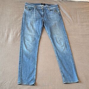 7 For All Mankind Blue Skinny Jeans for Men